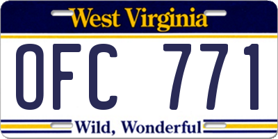 WV license plate OFC771