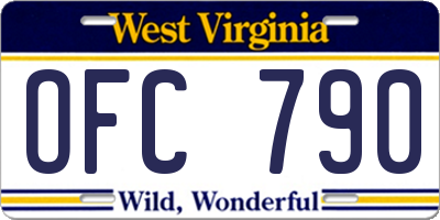 WV license plate OFC790