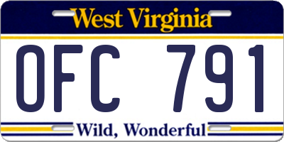 WV license plate OFC791