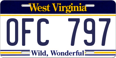 WV license plate OFC797