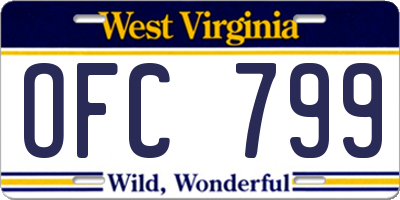 WV license plate OFC799