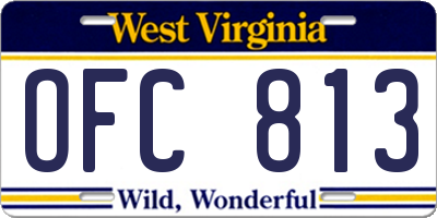 WV license plate OFC813