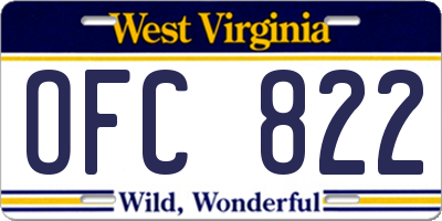 WV license plate OFC822