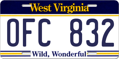 WV license plate OFC832