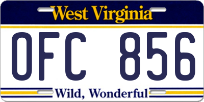 WV license plate OFC856