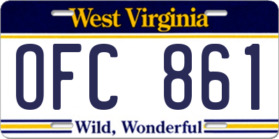 WV license plate OFC861