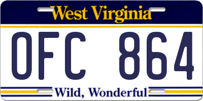 WV license plate OFC864