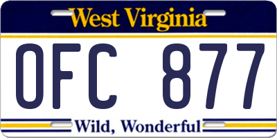 WV license plate OFC877