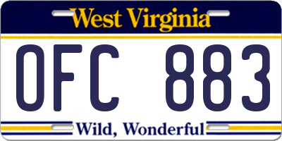 WV license plate OFC883