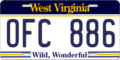 WV license plate OFC886