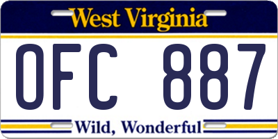 WV license plate OFC887