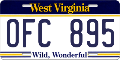 WV license plate OFC895