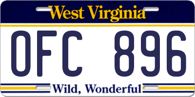 WV license plate OFC896