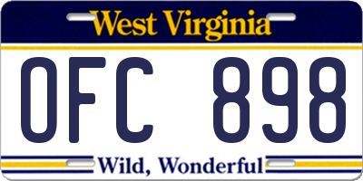 WV license plate OFC898
