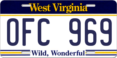 WV license plate OFC969