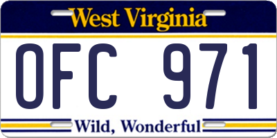 WV license plate OFC971