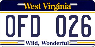 WV license plate OFD026