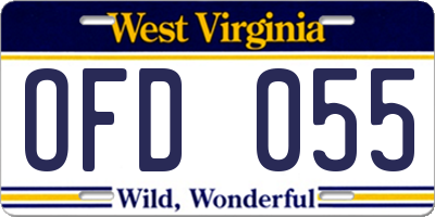 WV license plate OFD055