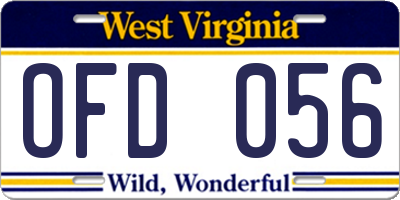 WV license plate OFD056