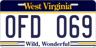 WV license plate OFD069