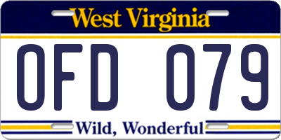 WV license plate OFD079