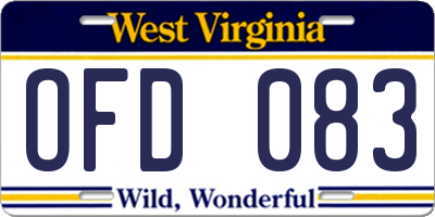 WV license plate OFD083