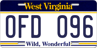 WV license plate OFD096