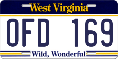 WV license plate OFD169