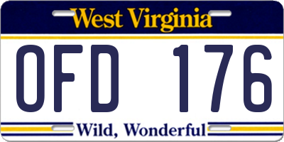 WV license plate OFD176
