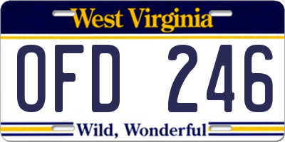 WV license plate OFD246