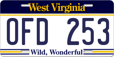 WV license plate OFD253