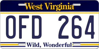 WV license plate OFD264