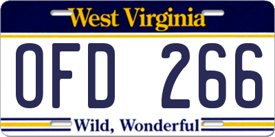 WV license plate OFD266
