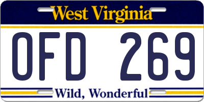WV license plate OFD269