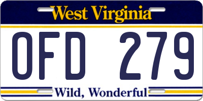 WV license plate OFD279
