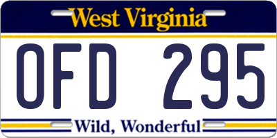 WV license plate OFD295