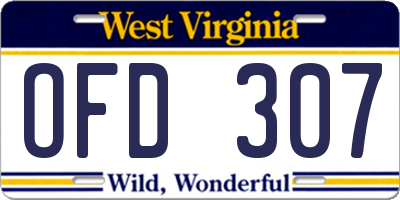 WV license plate OFD307