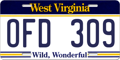 WV license plate OFD309