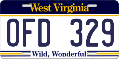 WV license plate OFD329