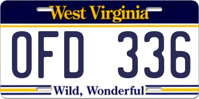 WV license plate OFD336