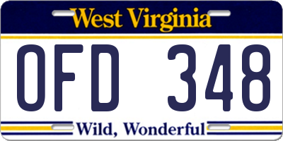 WV license plate OFD348
