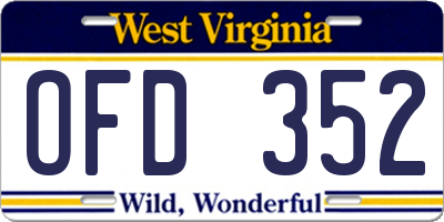 WV license plate OFD352