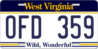WV license plate OFD359