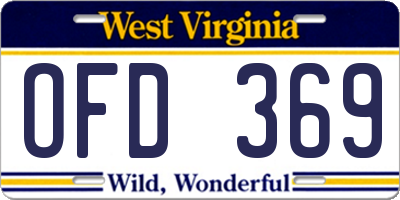 WV license plate OFD369