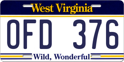 WV license plate OFD376