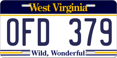 WV license plate OFD379