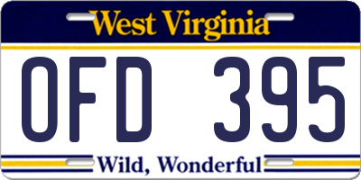 WV license plate OFD395