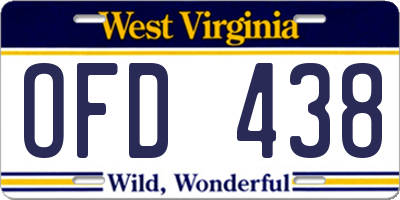 WV license plate OFD438