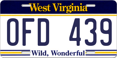 WV license plate OFD439