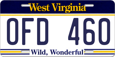 WV license plate OFD460
